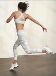 NWT Athleta Camo Contender 7/8 Tight, White SIZE XS #405480