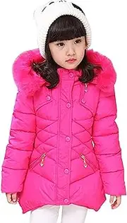 [DNggAND] Child Kids Girls Winter Warm Jackets Coat Snowsuit Hooded Windbreaker Outwear with Soft Fur Hoodies for 3-12 Years Old