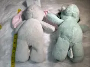 Kelly Baby Plush Pale Green Dinosaur And Pink BunnyPinkPiCrinkle ALovey Toy New