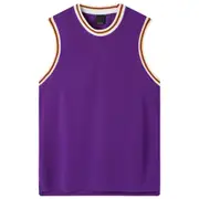 Mens Plain Basketball Jersey Gym Sports Basic Blank Sleeveless T Shirt Vest Tops - Purple