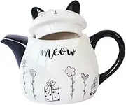 Alipis Adorable Cat Shaped Ceramic Teapot Small Elegant and Tea Kettle for Tearoom Decor Housewarming Present for Tea Lovers