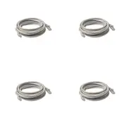 4x 8Ware 20m Cat6a UTP Snagless Ethernet Cable LAN RJ45 Network Connector Grey
