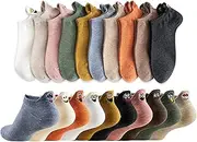 [LASHKK] 10 Pairs Cotton Kawaii Embroidered Funny Low Cut Socks, Cute Smiley Socks, Funny Ankle Socks, Novelty Sox Women Gift