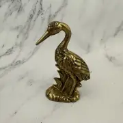 Leonard Towle Vintage Brass Partridge Bird NOS Crane Heron Metal Decor 1982