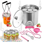 Canning Pot Water Bath Canner with Rack and Lid, 21.5 Quart Stainless Steel Stoc