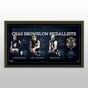 CARLTON BLUES AFL BROWNLOW HISTORY HAND SIGNED FRAMED PRINT JUDD WILLIAMS