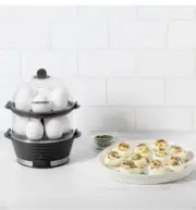 Chefman Electric Double Decker 12 Egg Cooker,Eggs, Boiled, Poach,omelet.