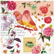 Floral Napkins FLORAL POETRY 20 Lunch Napkins, Decoupage Paper Napkins, Craft