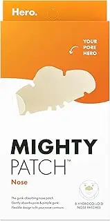 Hero Mighty Patch™ Nose - Hydrocolloid Acne Pimple Patch for Nose Breakouts, Gently Absorbs Pimple Gunk. Medical-Grade and Patch for Zits & Blemishes, Spot Stickers for Clear Skin Treatment (8 count)