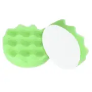 2pcs Buffing Sponge Pads 4" Polishing Wheel Waffle Finishing Grip Pad, Green