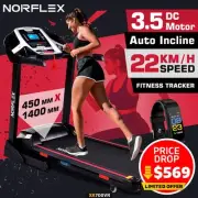 NORFLEX Electric Treadmill Gym Exercise Machine Fitness Tracker Run Auto Incline