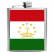 Tajikstan Flag Stainless Steel Hip Flask 6oz
