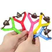 Xmas Smiley Poop Slingshot Funny Toy for Kids Stretchy Flying Poo Game Poo NEW