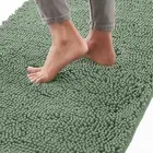 Bath Rug Mat, Thick Soft Absorbent Chenille, Quick Dry Microfiber Mats, Rubber B