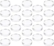 Sewroro Clear Coin Container 100Pcs 21mm Coin Snap Holder Coin Snaps Coin Capsule Plastic Coin Case Silver Coin Holder Protectors for Collectors Coin Collection Supplies Clear Coin Holder