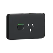 Clipsal Iconic Series Cover Frame - 1 Switch & 1 Socket - 10 A - Horizontal - Iconic Black - 3015C-XB