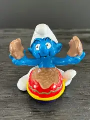 Smurfs 20516 Smurf Eating Chocolate Easter Egg Vtg Figure Schleich PVC Figurine
