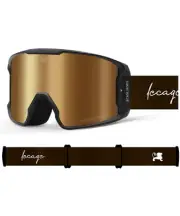 LECAGE Magnetic OTG Ski Goggles HD Anti Fog Snowboard Goggles Golden & Black
