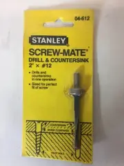 Stanley 04-612, Screw-Mate, Drill & Countersink, 2" X #12, New Old Stock