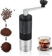 Adjustable Manual Coffee Grinder for Espresso, French Press and Travel, Hand Crank Ceramic Burr Grinder Compatible with AeroPress, Drip Coffee,Turkish Brew