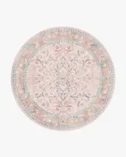 245' Round | Machine Washable Runner Rug | Kid & Pet Friendly | Indoor Rug | Fit For A Queen Soft Rose Rug by Bridgerton | Ruggable