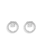Swarovski Constella Crystal Circle Stud Earrings in Rhodium Plated