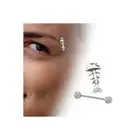 Eyebrow Shield Sterling Silver Fish with Barbell 8mm