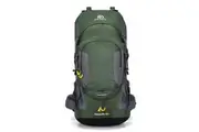 WASSUP 60L Waterproof Hiking Backpack Camping Mountain Climbing Cycling Backpack Outdoor Sport Bag with Rain Cover-Green