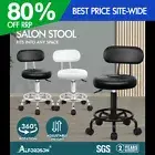 ALFORDSON Salon Stool Backrest Swivel Barber Hair Dress Leather Chair Declan