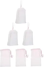 DRESSOOS 6pc Set Face Cleanser Mesh Pouch Gentle on Skin Stretchy Mesh Effortless Bubble Making Hydrating Experience for Cleansing and Exfoliating