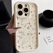 Flower Pattern Floral Silicone Phone Case Cover iPhone 16 15 14 13 12 11 Pro Max