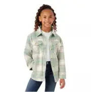Member's Mark Girls Shacket Size Small 6/6X Green Plaid