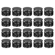 30pcs Metal Spring Cord Locks Fastener Toggles Stopper Matte Black