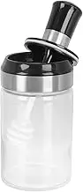 ASAKKURA Clear Honey Dispenser with Integrated Dipper Stylish with Sealing Lid Convenient Kitchen Condiment Bottle for Syrup