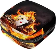 Period Bag,Sanitary Napkin Storage Bag,Vintage Fire Poker Cards,Tampon Bag for Purse