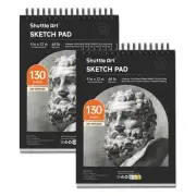 9”x12” Sketch Pad, 260 Sheets (68lb/100gsm) Drawing Pad, Pack of 2, 130 Sheet...