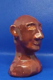 "Octavius" - Clay sculpture. Signed. Hand made and glazed. It is enigmatic...
