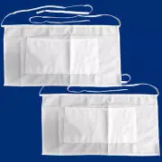 2 Pack - Half Size Apron Bib Bistro Bar Cafe Pub Waiter Waitress - WHITE