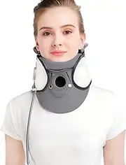 Cervical Neck Traction Device with Power Tractions and Built-in Airbag Support, Adjustable Cervical Traction Device for Neck and Shoulder Pain Relief, Tension, Strain