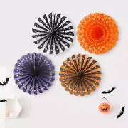 Hanging Paper Fans Photos Props Halloween Paper Lanterns for Event Door Wall