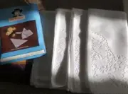 VINTAGE QUAKER CAMELOT LACE DINNER NAPKINS SET OF 4 17" X 17" white NIP
