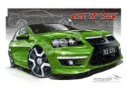 HSV VE II GTS ATOMIC GREEN A2 FRAMED PRINT (V195)