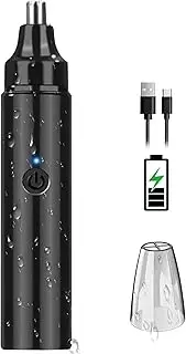 Necomi Ear Nose Hair Trimmer Clipper Abody Electric Nose and Ear Hair Trimmer, with 360°Rotating Painless Dual Edge Blades, Facial Hair Trimmer for Men and Women