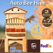 Auto Seeping Langstroth Bee Hives Honey House + 7 Beekeeping Frames + Hive Stand