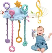 Montessori Toys for Baby, Food Grade Silicone Pull String Activitys for Infant, Travel Toys for Babies, Sensory Toys for Toddlers, Fine Motor Skills Toys for Girl Boy Gift