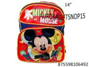 Disney Mickey Mouse 14" Canvas Red 3D School Backpack-6492