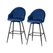 Adjustable 2X Artiss Bar Stools Blue