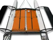 Hobie 18 3pc Trampoline for boats with wings - Solid Orange Vinyl + Lacing Lines