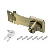 3Inch Keyed Hasp Locks Twist Knob Locking Keyed Different, Bronze