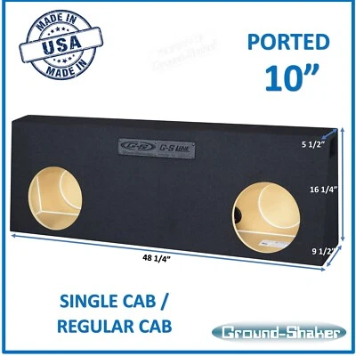 Regular-Cab / Single Cab Trucks 10" Dual Ported Sub Box 10" Subwoofer Enclosure